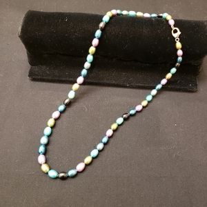 Honora peacock mixed color cultured pearl strand